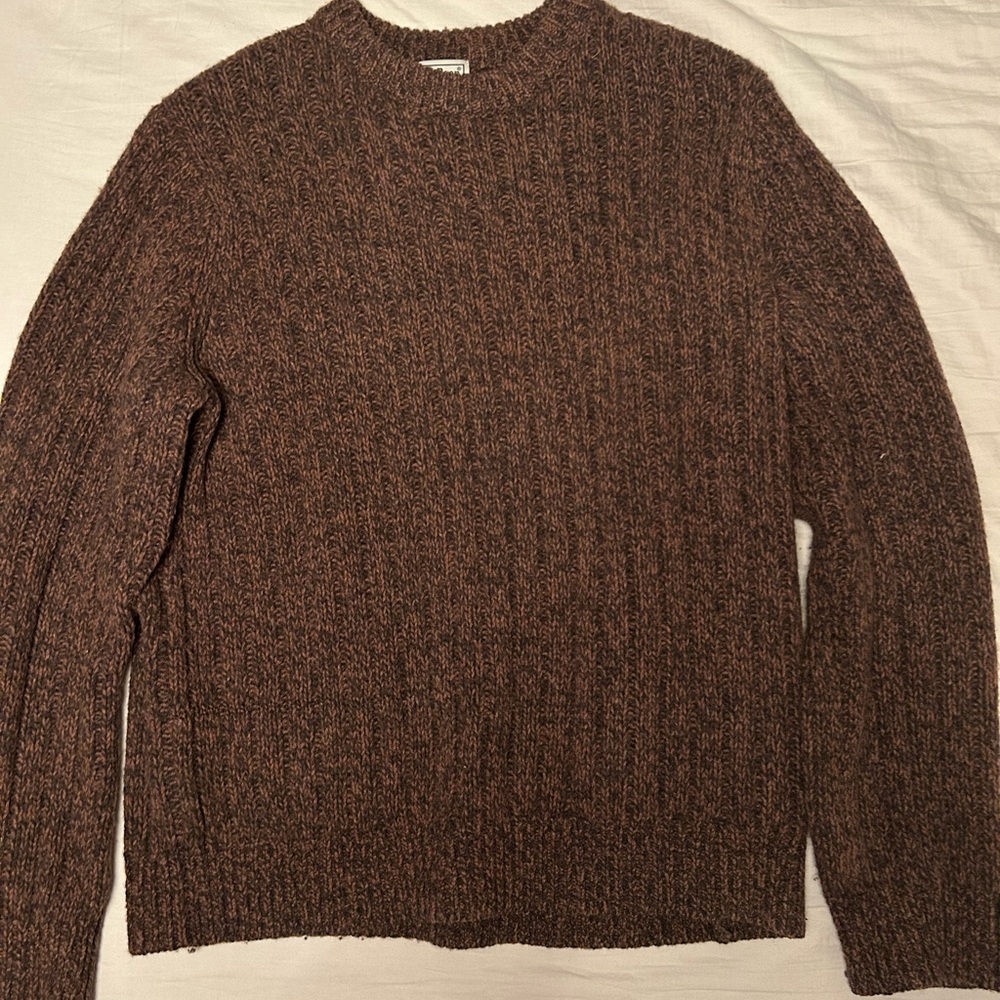 L.L. Bean Men's Brown 100% Lamb’s Wool Sweater